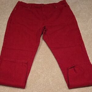 DG2 by Diane Gilman Red Straight Leg Jeans